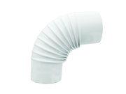 GOMITO A 90  ° PORCELLANATO PER STUFE A LEGNA BIANCO LUCIDO   EE ¸ cm.12    SAVE