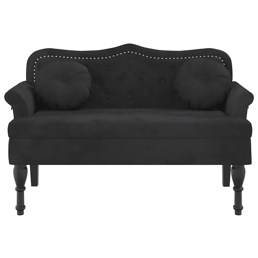 Panca con Cuscini Nera 120,5x65x75 cm Velluto CFW5259266