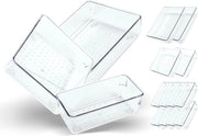12 x organizzatore di carico in plastica trasparente in 3 misure con pedane in gomma per prevenire lo scivolamento