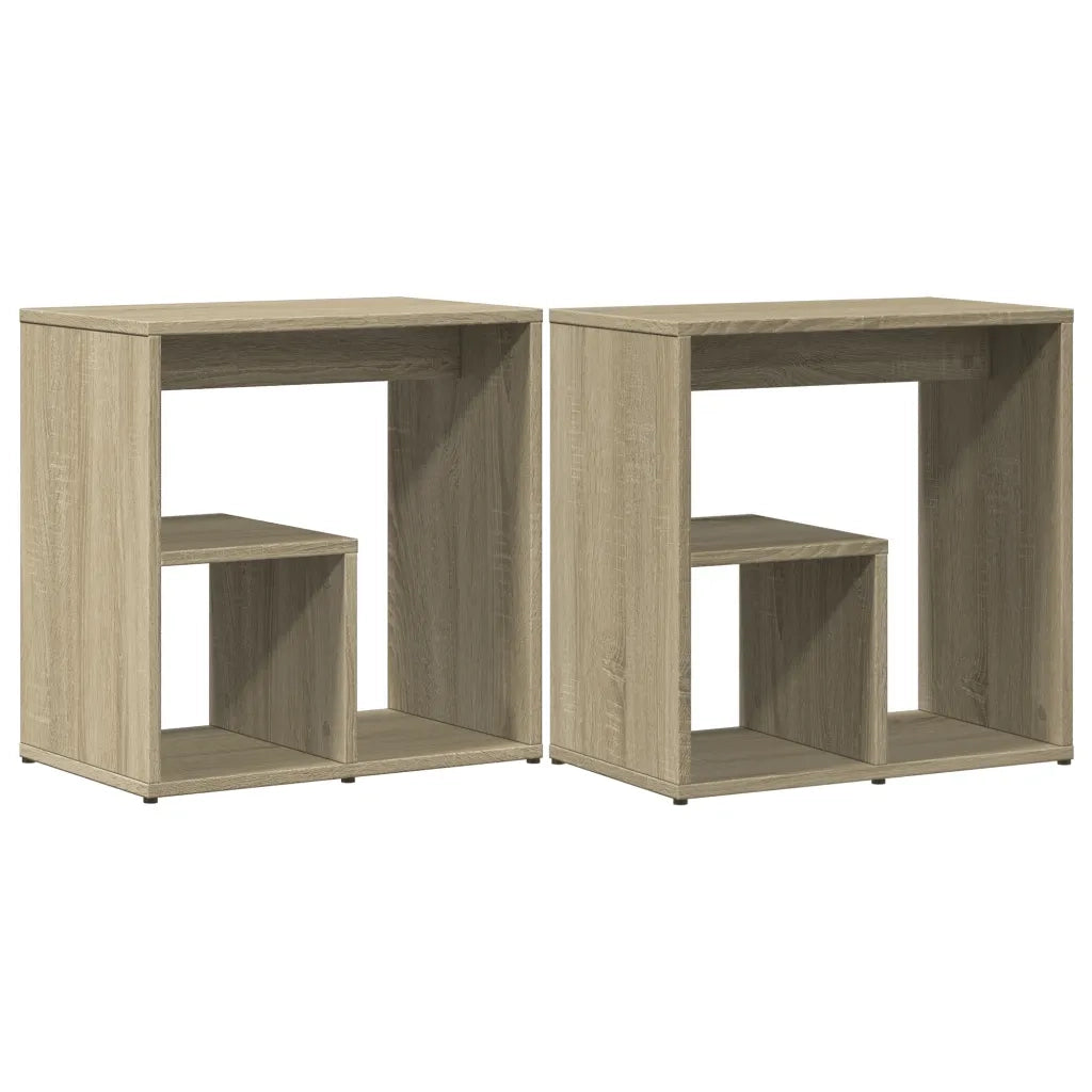 Tavolini Rovere Sonoma 2 pz | Tavolo laterale 50x30x50 cm in Legno Multistrato