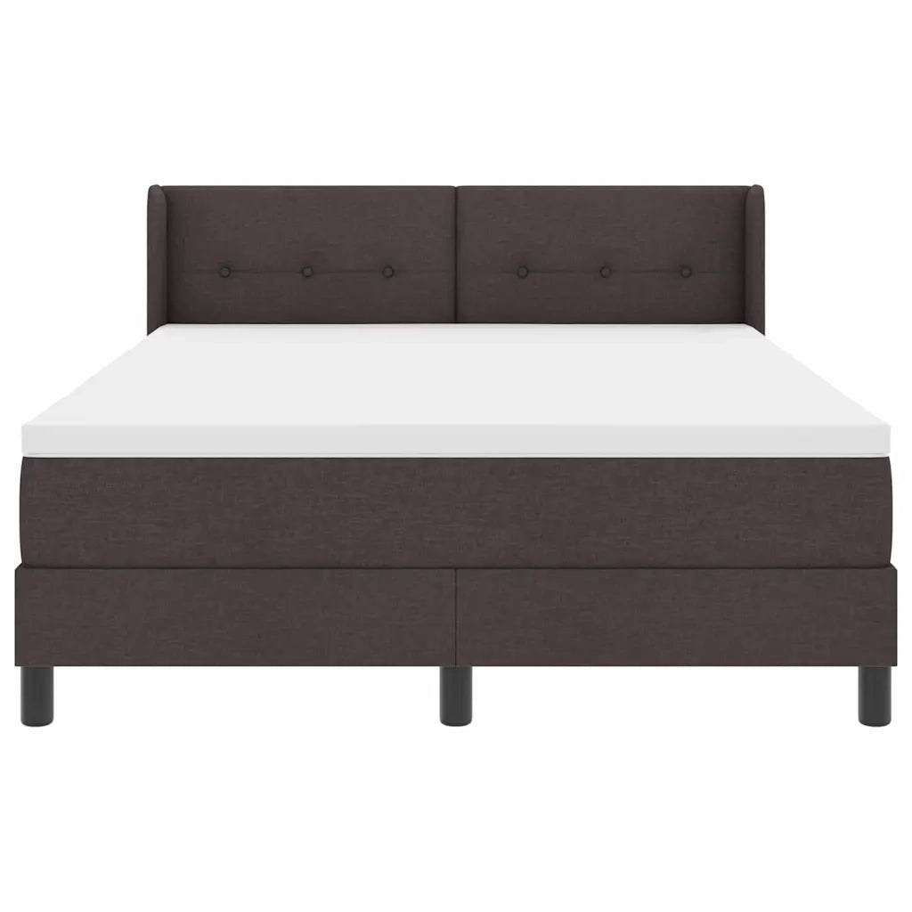 Letto a molle con testiera Marrone Scuro 190 x 140 cm Tessuto 3341100