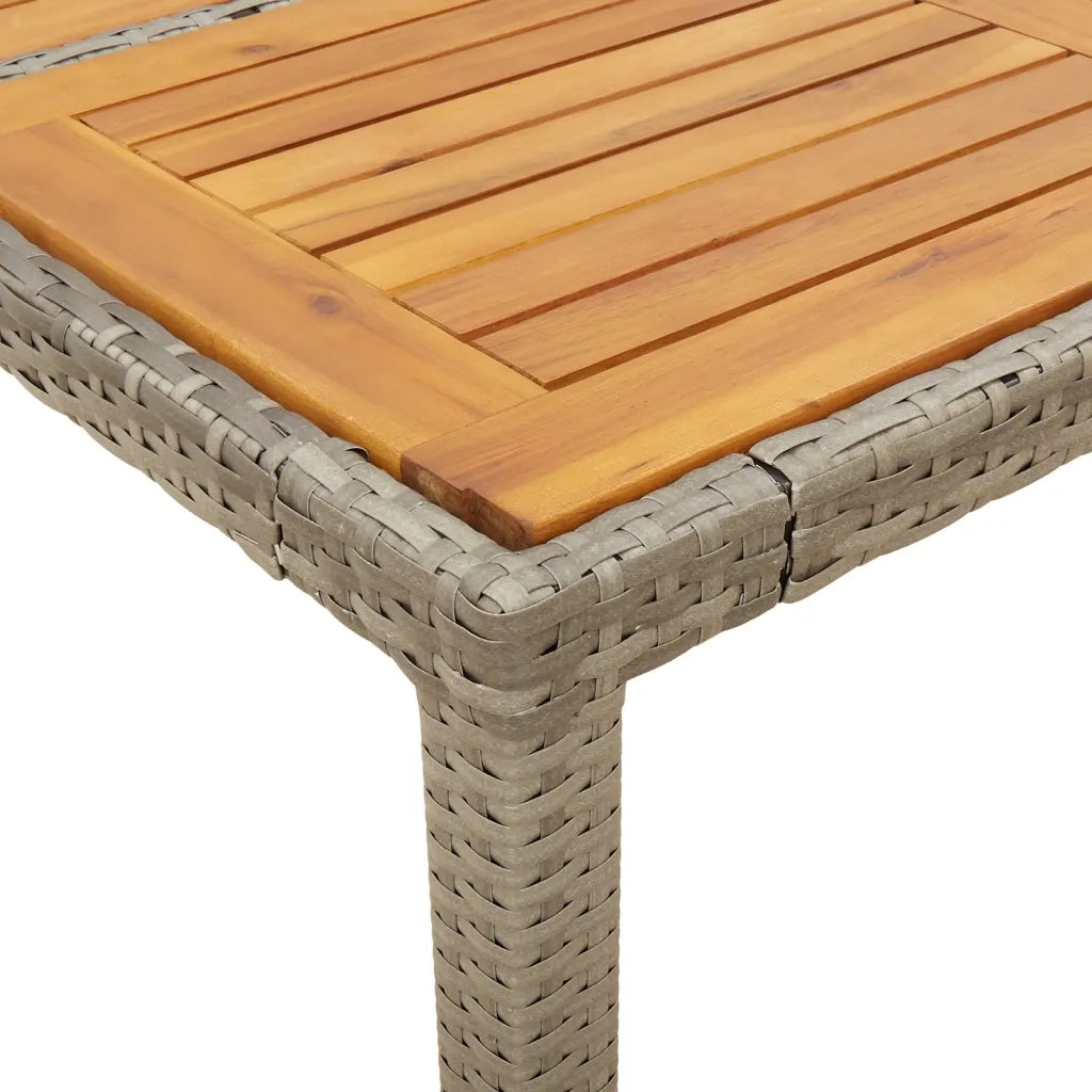 Set Pranzo Giardino 5 pz con Cuscini Grigio Polyrattan Acacia 3278634