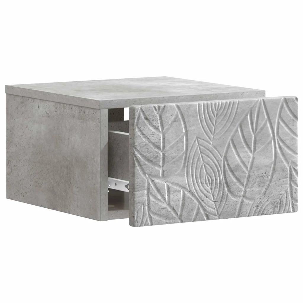 Tavolino da Parete Laterale Grigio Cemento 34,5 x 33 x 20 cm 898771