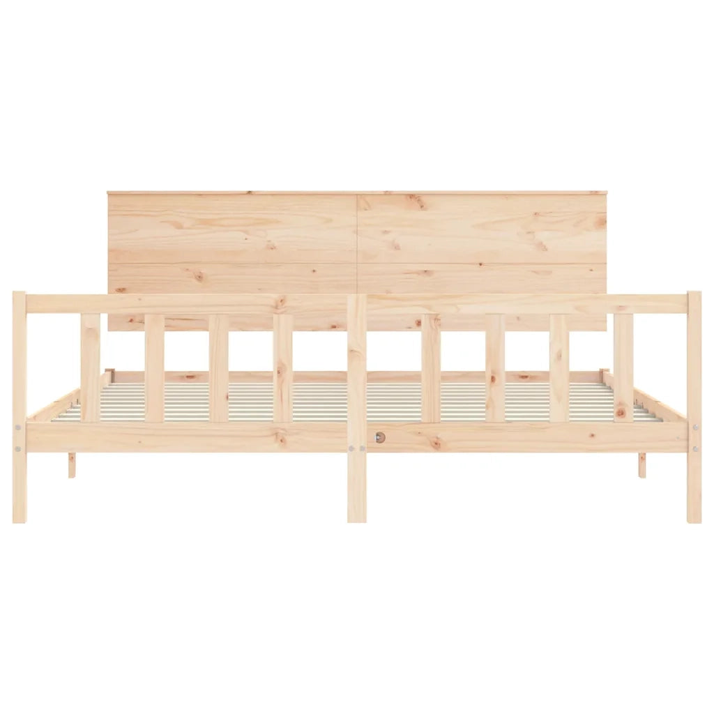 Giroletto senza Materasso-Struttura Letto 200x200 cm in Legno Massello di Pino 702231