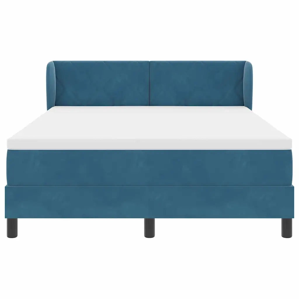 Letto a molle con testiera Blu scuro 140 x 200 cm Velluto 3340446