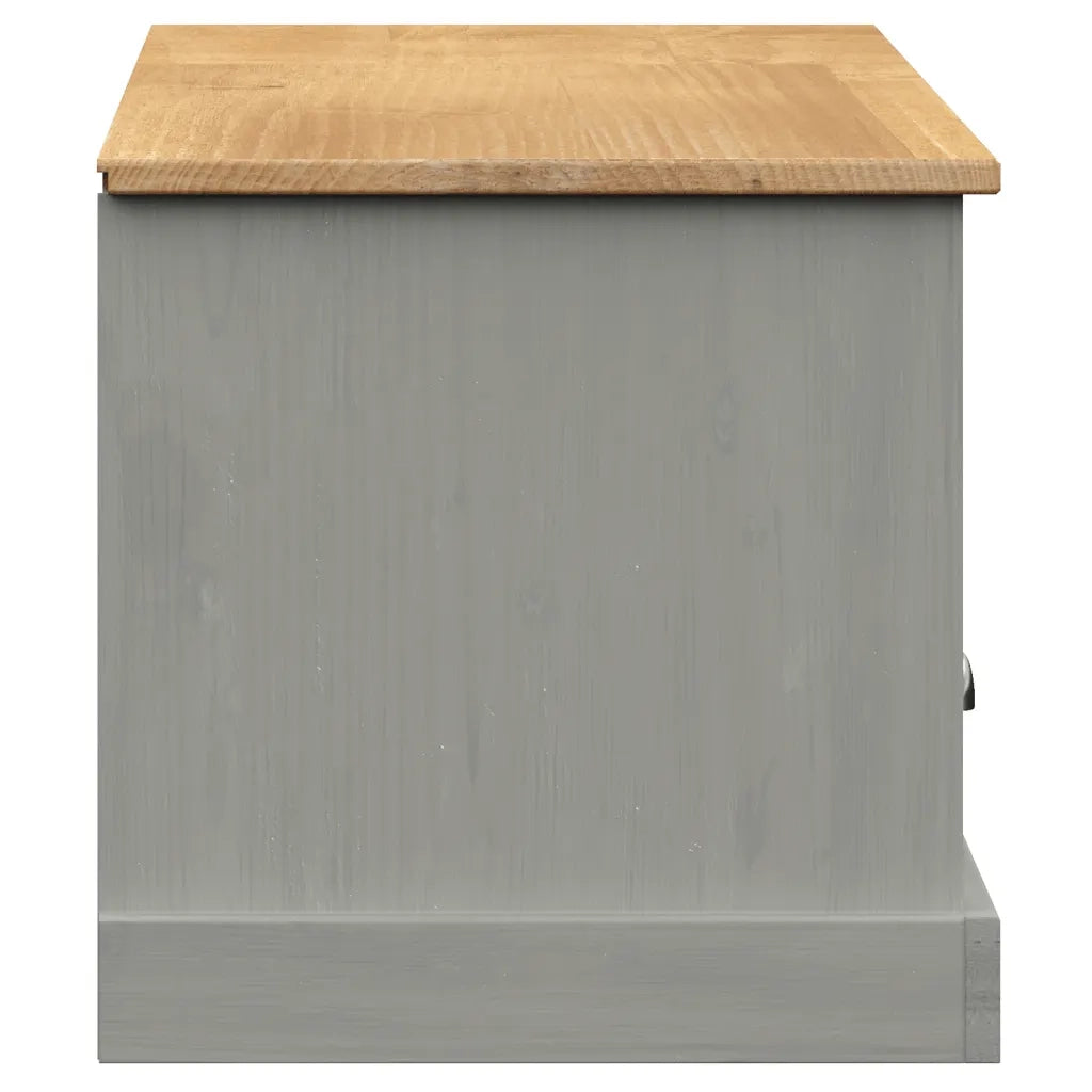 Mobile Porta TV VIGO Grigio 156x40x40 cm Legno Massello di Pino 353174