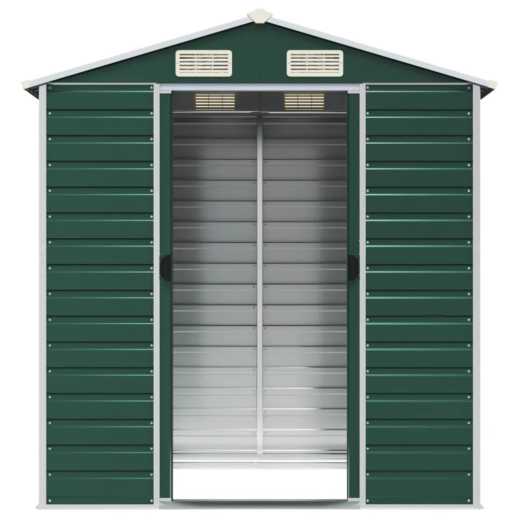 Casetta da giardino cabina ripostiglio casetta da esterno robusta casetta per attrezzi 191 x 130 x 198 cm acciaio zincato verde 02_0022347