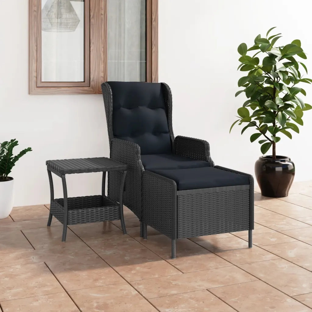 Set Divani da Giardino 2 pz con Cuscini Polyrattan Grigio Scuro 3060151