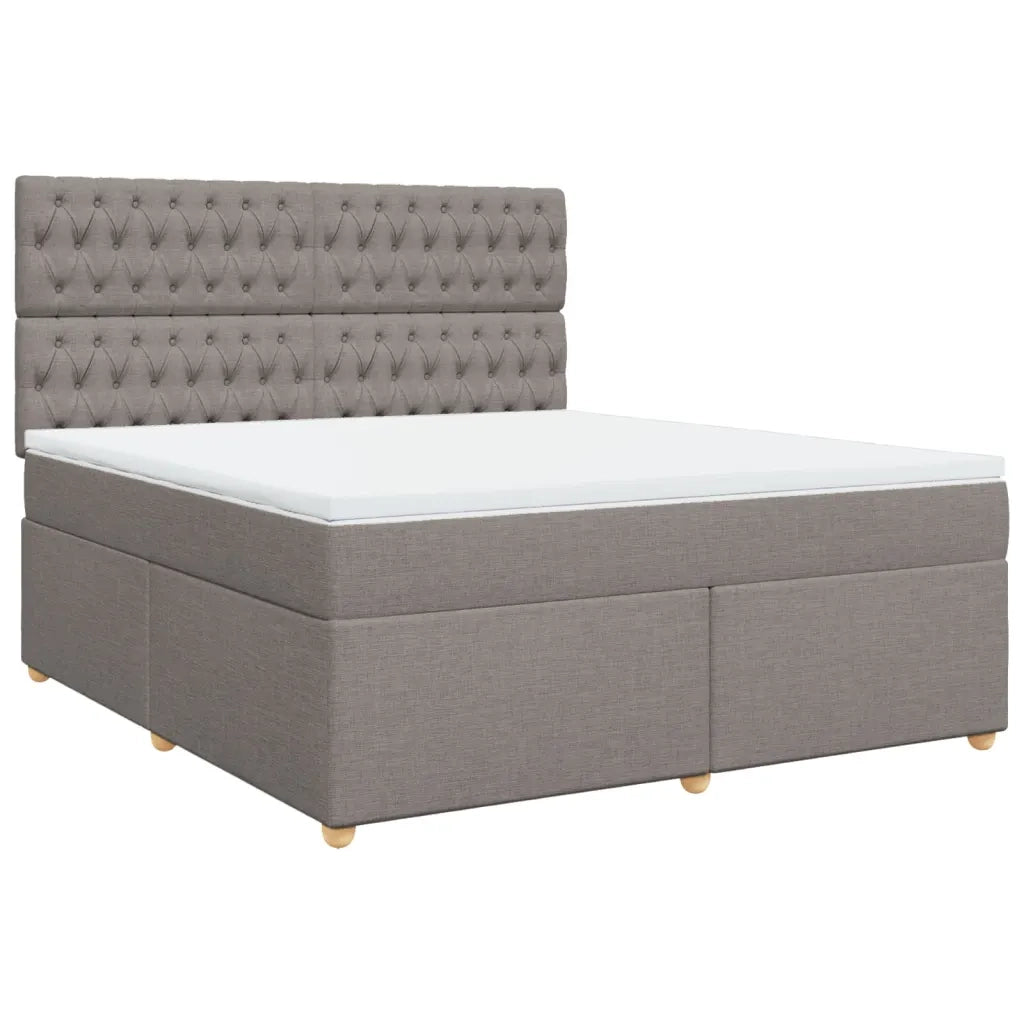 vidaXL Giroletto a Molle con Materasso Tortora 180x200 cm in Tessuto