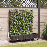 Vaso da Giardino con Irrigazione e Ruote 3 pz Marrone PP 3423086