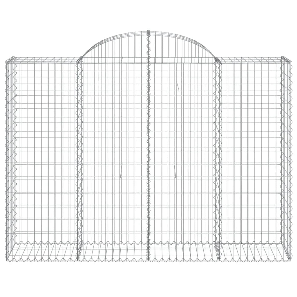 Set di 9 gabbioni ad arco per recinzioni a gabbia e muri di contenimento 200 x 50 x 140/160 cm ferro zincato argento 02_0041260