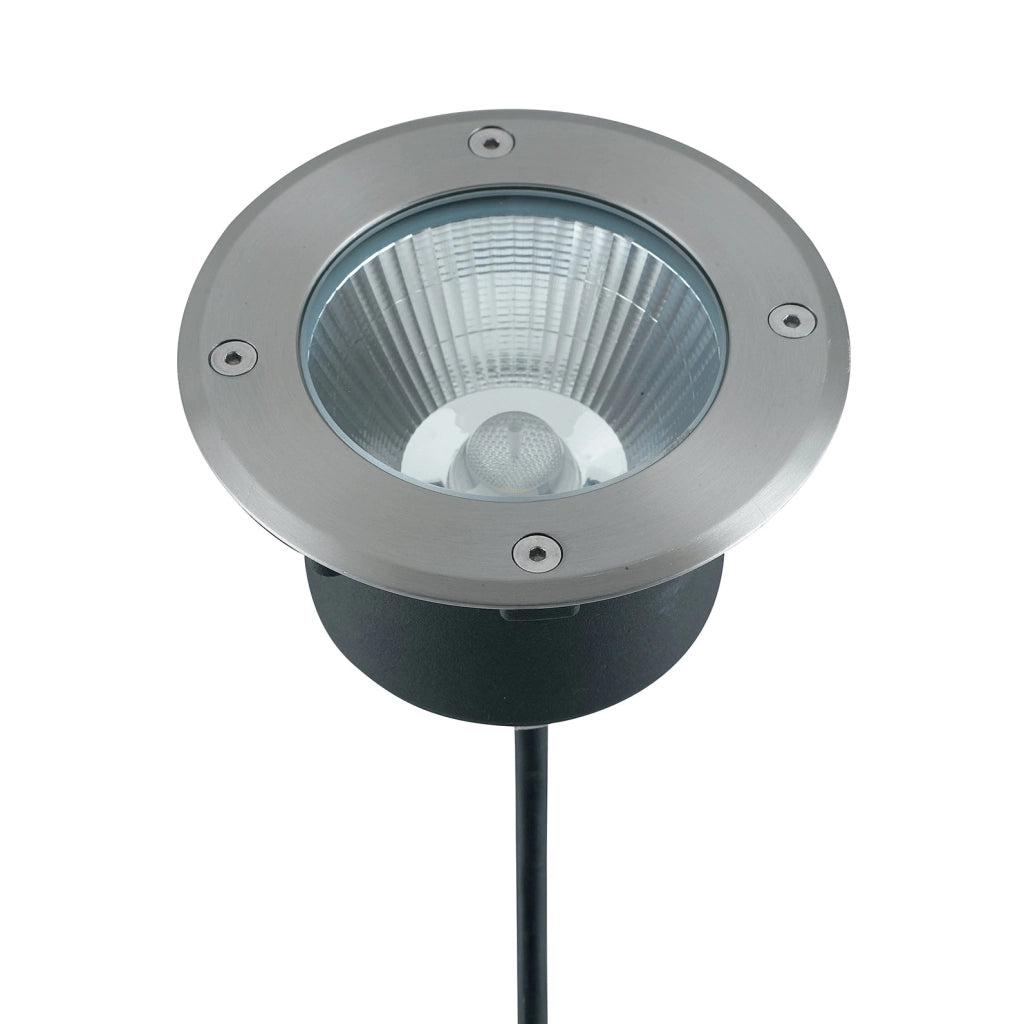 FARO A INCASSO CALPESTABILE LED WALK ACCIAIO TONDO 12W 1400LM 3000K IP67 14X9,15CM