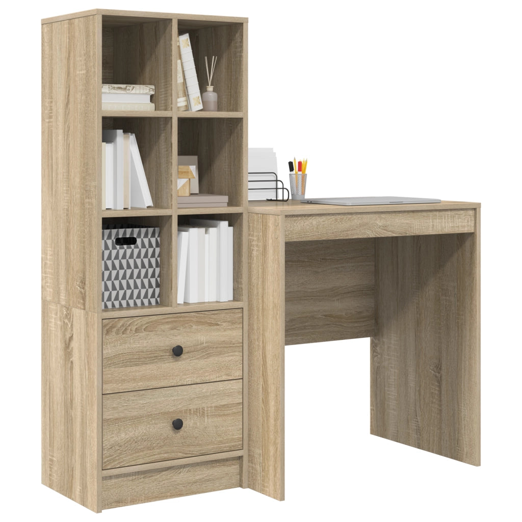 Scrivania con Archiviazione Rovere Sonoma Legno Ingegnizzato