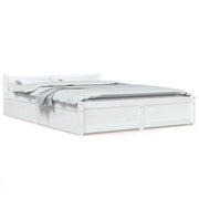 Letto matrimoniale | Letto per adulti | Giroletto con Cassetti Bianco 120x200 cm
