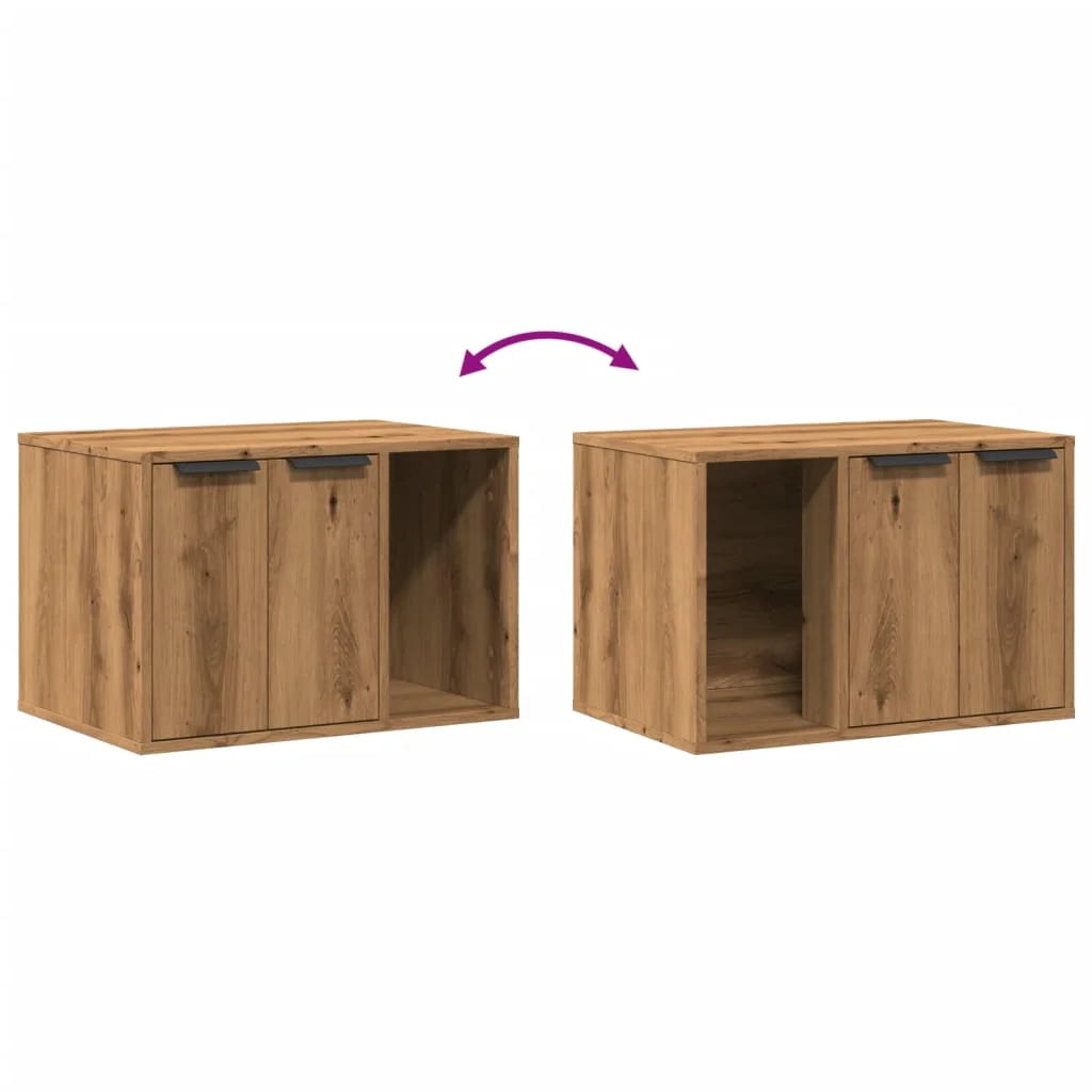 Mobiletto per lettiera per gatti fatto a mano 60 x 40 x 40 cm marrone 02_0043307