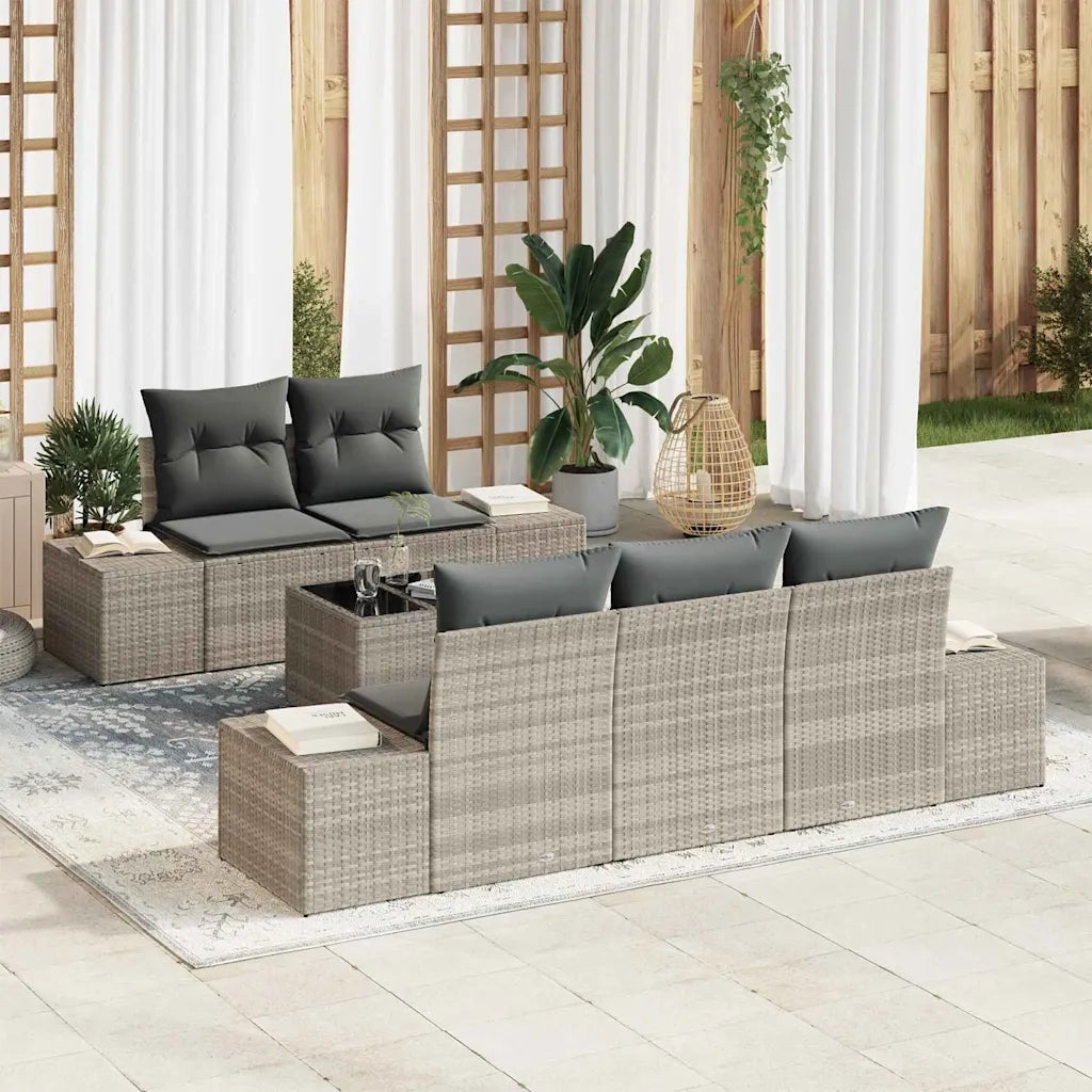 Set Divano da Giardino 6 pcs Grigio chiaro e grigio scuro 3355611