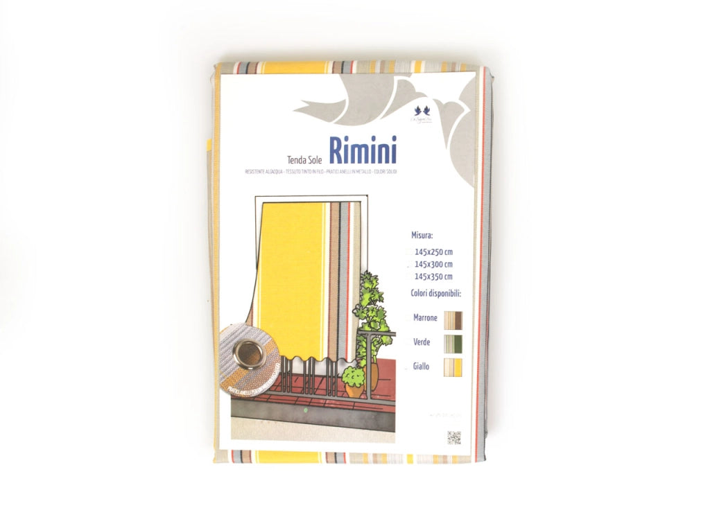 Tenda Da Sole A Caduta UV Per Esterno Balcone Casa Telo Ombra Modello Riga Fine - 145x250 - Giallo