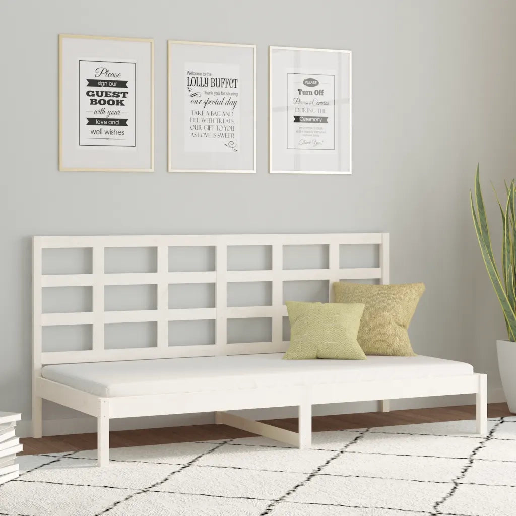 Dormeuse senza Materasso Bianca 80x200 cm Legno Massello Pino 3107911