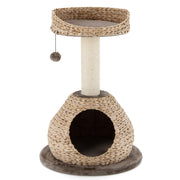 Albero per gatti da interno con palo tiragraffi in sisal naturale, Centro attivit¨¤ torre con pallina appesa Marrone-Alberi Tiragraffi