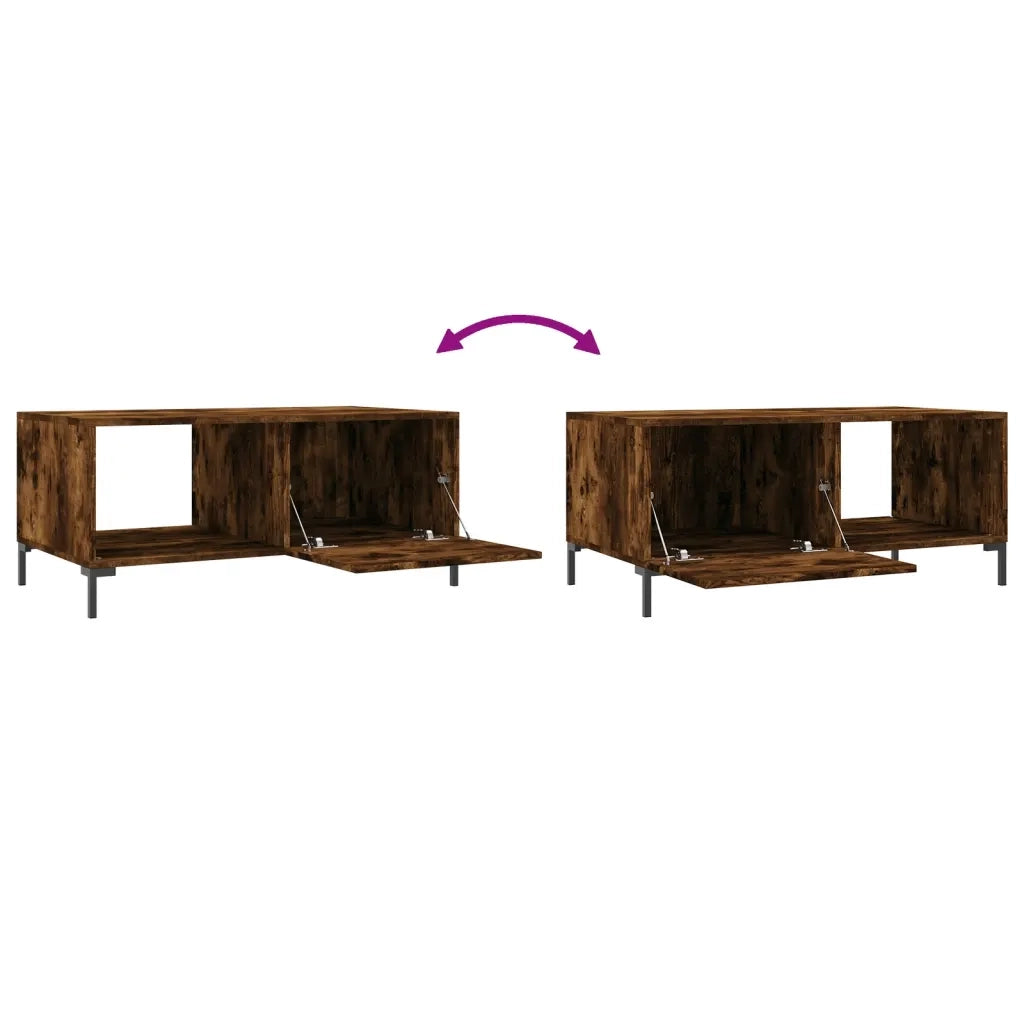Tavolino da Salotto-Tavolino da soggiorno-Tavolo Rovere Fumo 90x50x40cm in Legno Multistrato 953406