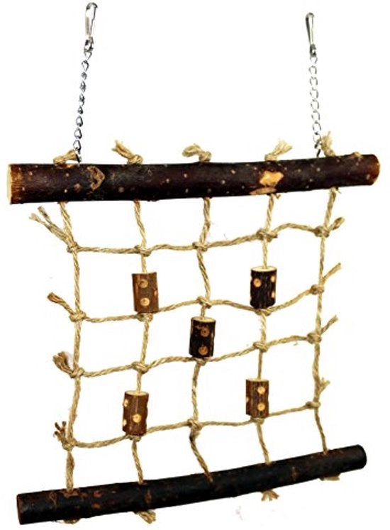 Ting Natural Living Toukklimbando 27 x 24 cm - giocattolo per uccelli, parete, legno, beccamorti, canarini, pappagalli ecc.