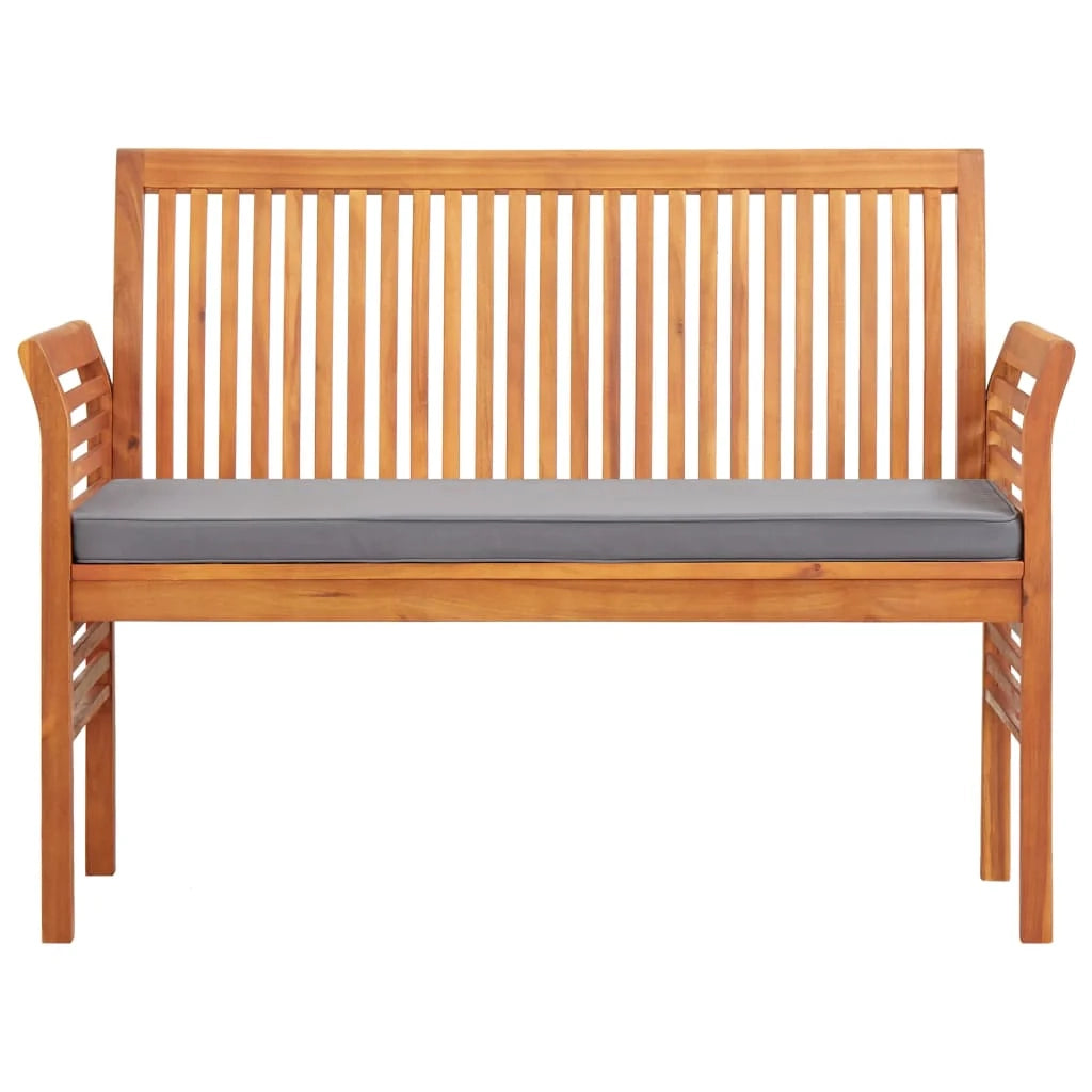 Panca da giardino mobili da esterno per patio panca da terrazza a 2 posti con cuscino 120 x 60 x 90 cm legno massello di acacia 02_0011286