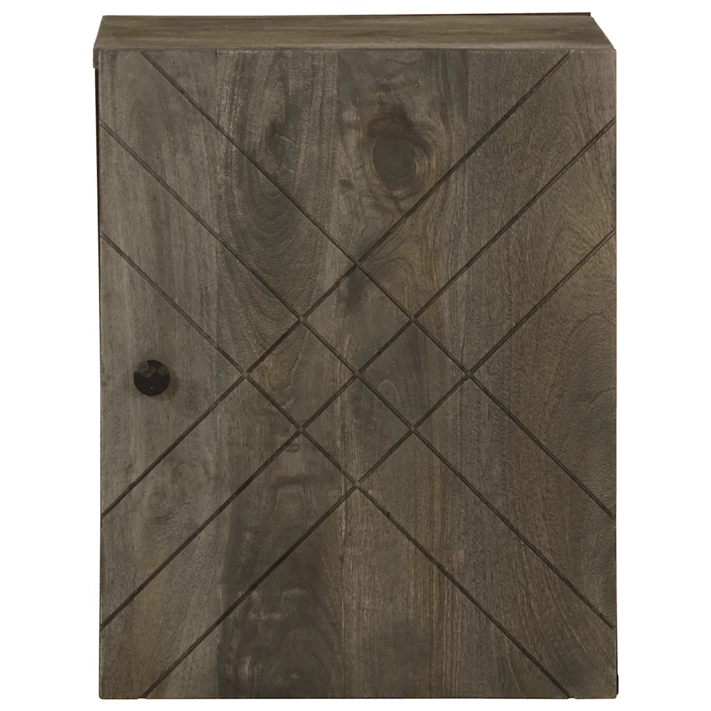 Mobile da Bagno | Armadio da bagno a Parete Nero 38x33x48 cm Legno Massello Mango