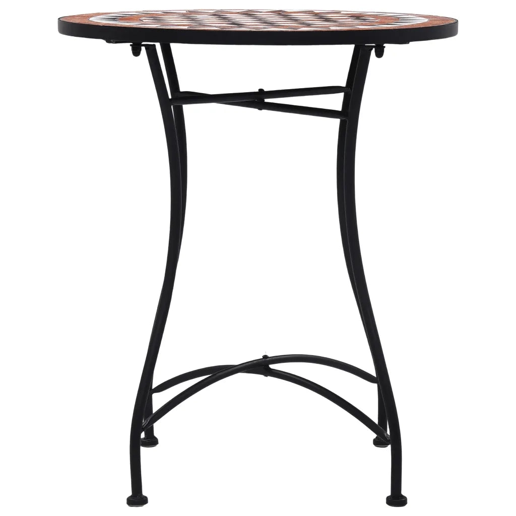 Tavolino da Bistrot con Mosaico Marrone 60 cm in Ceramica 46713