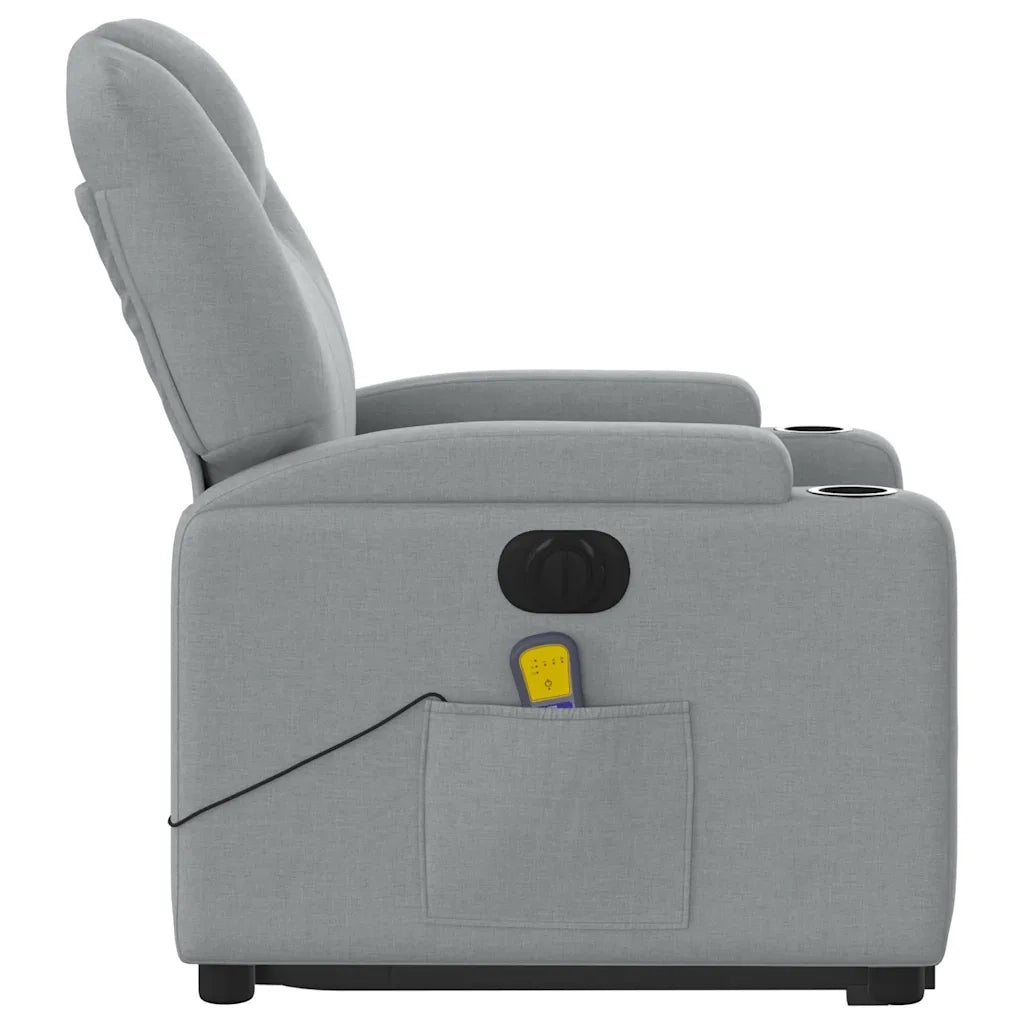 Poltrona Alzapersona Massaggi Elettrica Grigio Chiaro Tessuto 3204404
