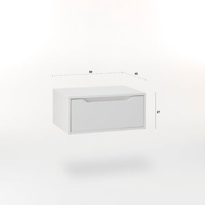 Mobile Bagno Sospeso 60 cm in Legno TFT Belsk Bianco e Cemento