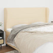 Testiera ad Orecchio-Testata con Orecchie Crema 163x23x118/128 cm in Tessuto 451597