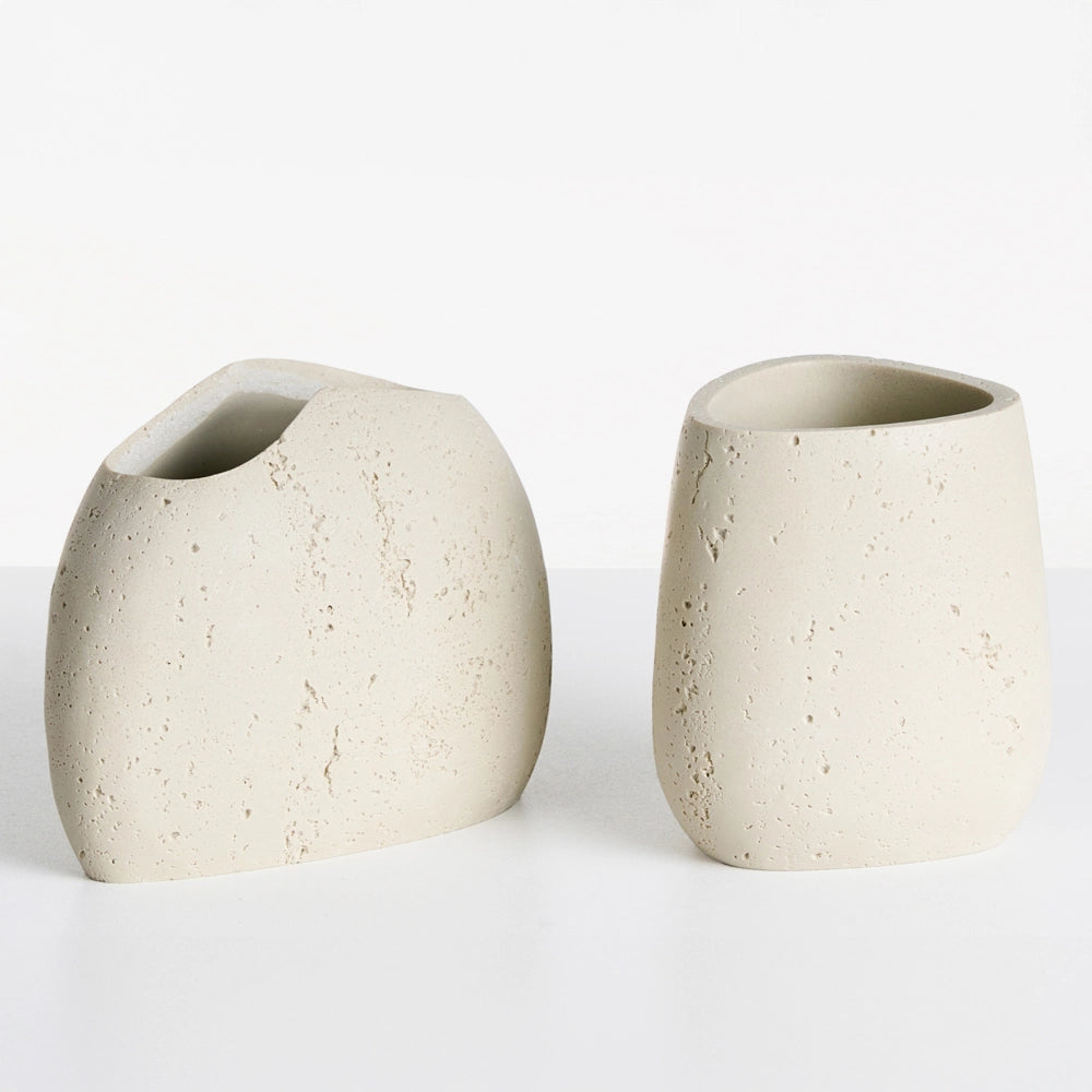 Set di accessori per il bagno Portasapone Dispenser di sapone Portaspazzolino Portaspazzolino beige chiaro