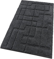 Tappeto Bagno Puro Cotone Morbido 3D Camera Sendiletto Elegante Lavabile Antracite 55x120 cm