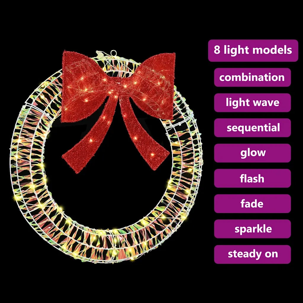 Ghirlanda con 60 LED Bianco caldo 76 x 76 x 8 cm PET CFW6936687