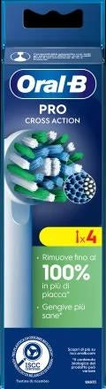 ORAL-B RICARICA SPAZZOLINO ELETTRICO PRO CROSS ACTION COLORE BIANCO 4PZ