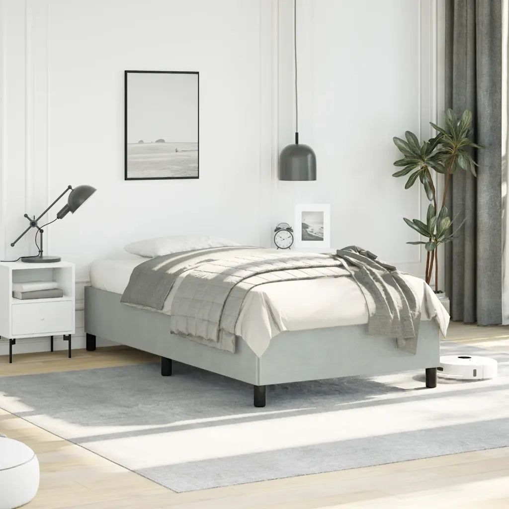 Struttura letto senza Materasso Grigio Chiaro 100x190 cm singolo Velluto 347348