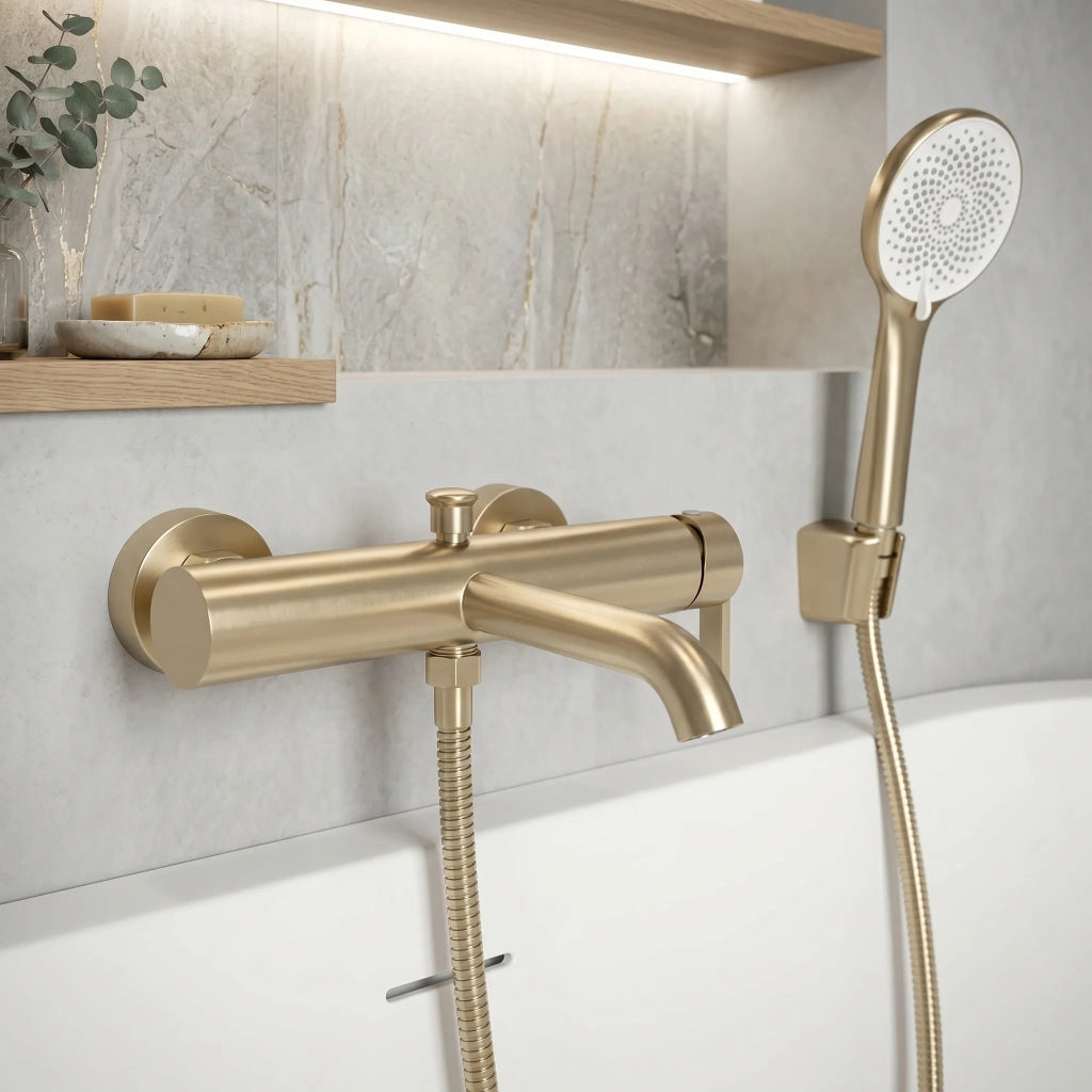 Rubinetto Da Vasca Rea Ontario Side Brush Gold