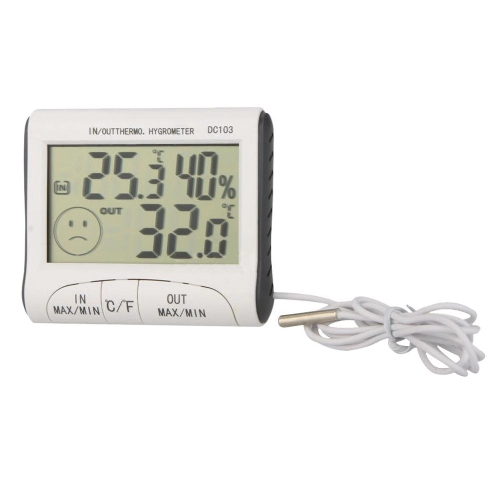 Trade Shop - Termometro Igrometro Digitale Temperatura Umidita' Casa Ufficio Dc103 Con Sonda -