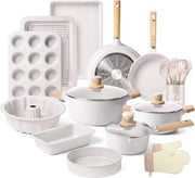 Set di Pannini e Piatte - Smalto Antifiammeggianti - 10 pezzi - Pietra Granito