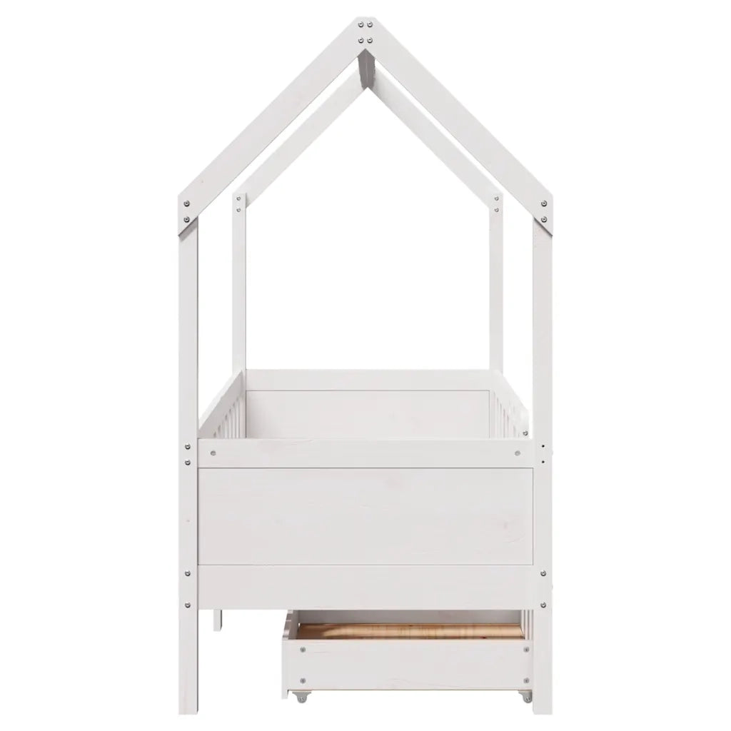 Giroletto per Bambini con Cassetti 80x170cm Legno Massello Pino