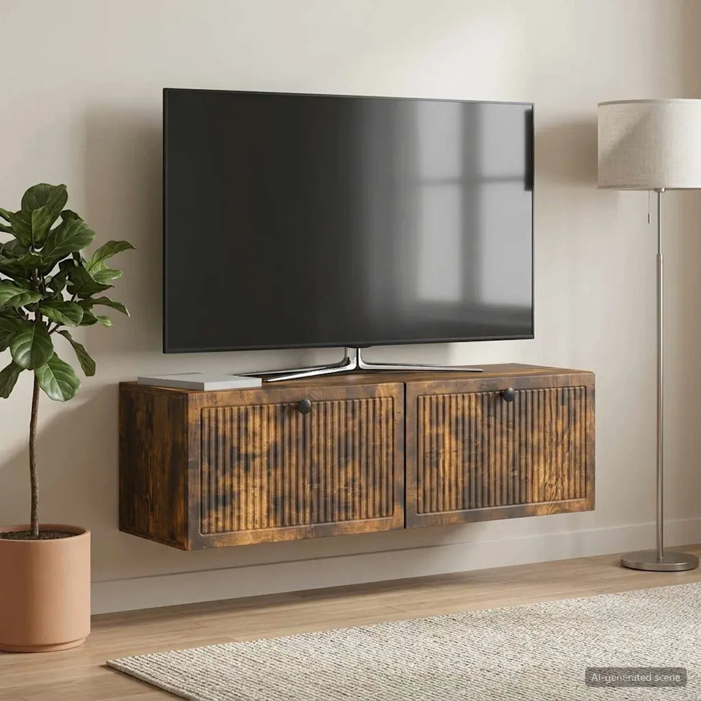 Mobile Porta TV da Muro Rovere Fumo 98 x 31 x 30 cm 898050