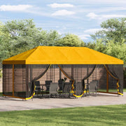 Copertura Gazebo con Pareti Laterali 6 x 3 m Giallo Poliestere 900417