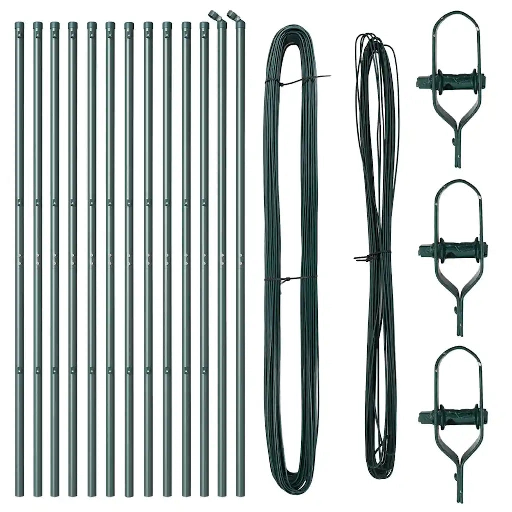 Palo della recinzione 13 pz Verde Acciaio CFW4289551