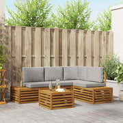 Set di divani da esterno con cuscino Grigio Naturale e Chiaro