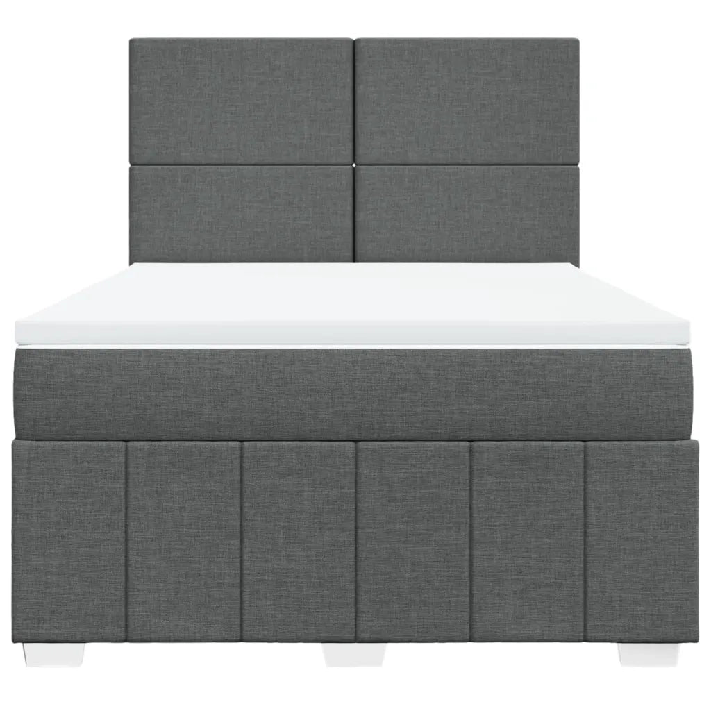 Giroletto a Molle con Materasso Grigio Scuro 140x190 cm Tessuto 3293957