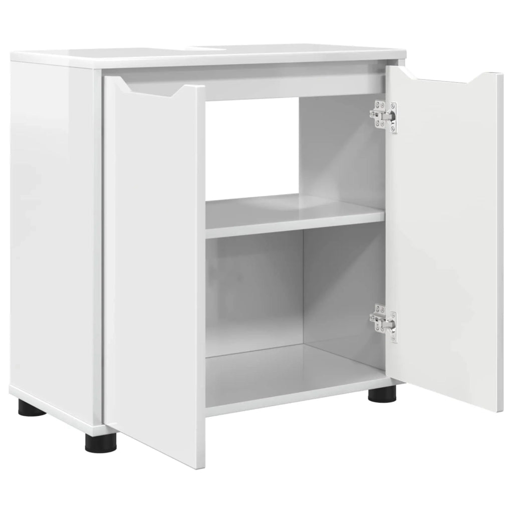 Mobile per lavabo da bagno Bianco Lucido 60 x 30 x 60 cm 888751