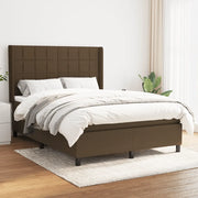 Giroletto a Molle con Materasso Marrone Scuro 140x190cm Tessuto 3131428