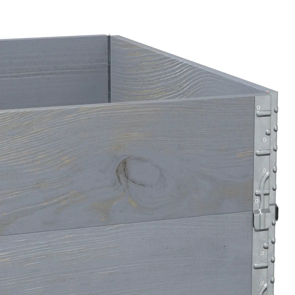 vidaXL Paretali per Pallet 3pz Grigi 120x80cm Legno Massello di Pino