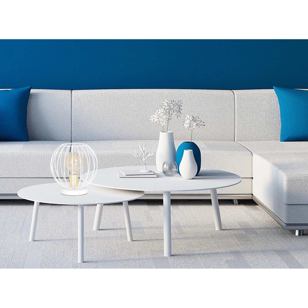 Lampade Da Scrivania Contemporaneo Omoikane Acciaio Bianco 1 Luce E27 Ip20