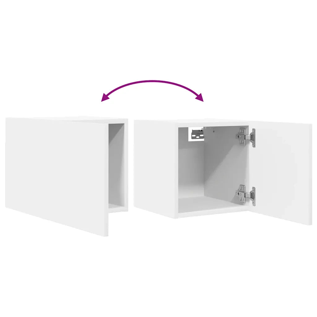 Mobili Porta TV a Parete 2pz-Credenza TV-Console TV Bianchi 30,5x30x30 cm